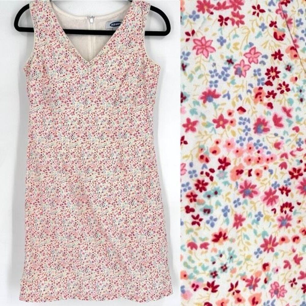 Vintage Y2K Old Navy Ditzy Floral Micro Floral Shift Dress Coquette Size 1 XS‎